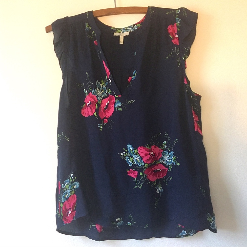Joie Floral Silk Sleeveless Top
